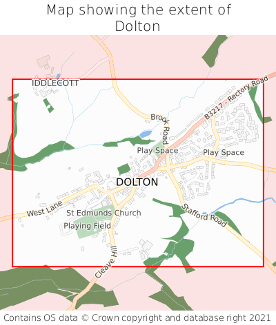 Map showing extent of Dolton as bounding box