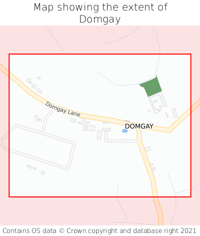 Map showing extent of Domgay as bounding box