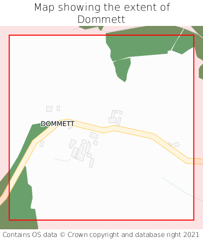 Map showing extent of Dommett as bounding box