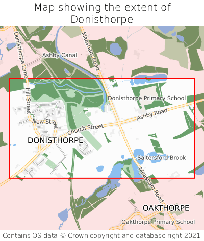 Map showing extent of Donisthorpe as bounding box