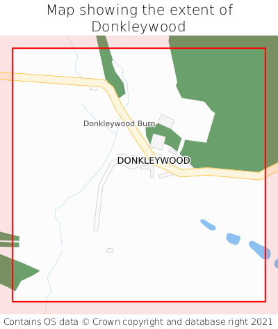 Map showing extent of Donkleywood as bounding box