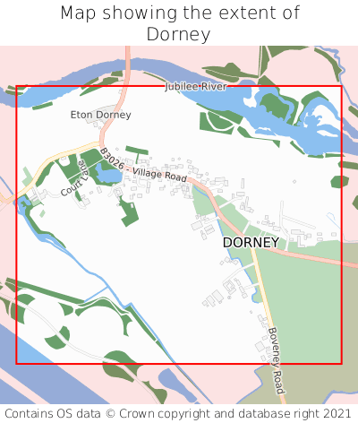 Map showing extent of Dorney as bounding box