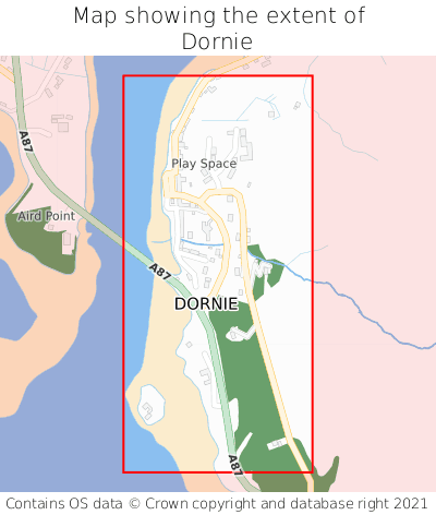 Map showing extent of Dornie as bounding box