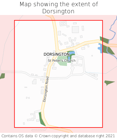 Map showing extent of Dorsington as bounding box