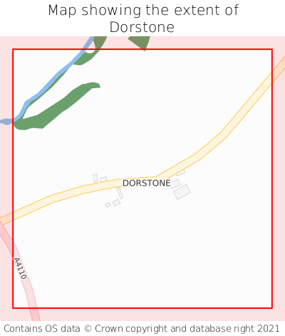 Map showing extent of Dorstone as bounding box