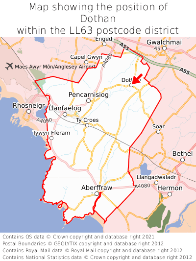 Map showing location of Dothan within LL63