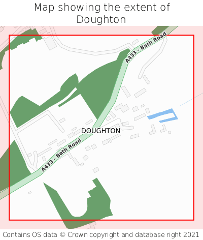 Map showing extent of Doughton as bounding box
