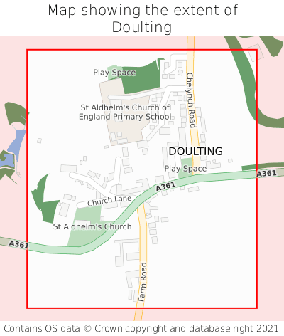 Map showing extent of Doulting as bounding box
