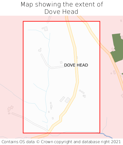Map showing extent of Dove Head as bounding box