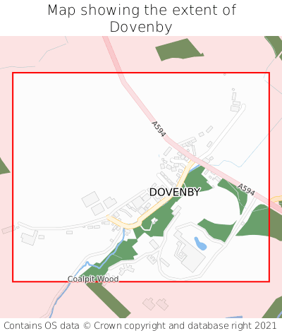 Map showing extent of Dovenby as bounding box