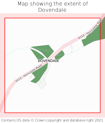 Map showing extent of Dovendale as bounding box