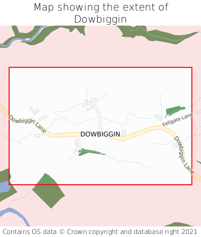 Map showing extent of Dowbiggin as bounding box