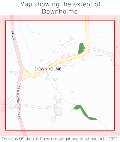 Map showing extent of Downholme as bounding box