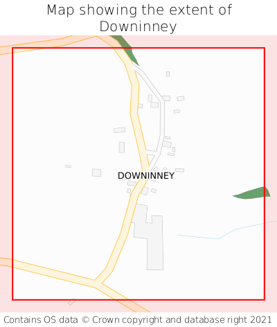 Map showing extent of Downinney as bounding box