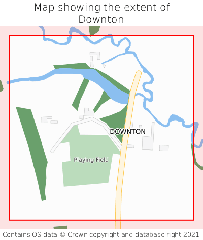 Map showing extent of Downton as bounding box