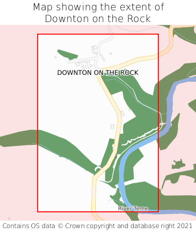 Map showing extent of Downton on the Rock as bounding box