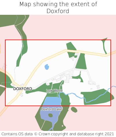 Map showing extent of Doxford as bounding box