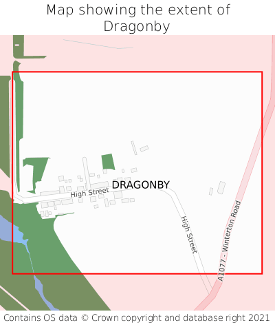Map showing extent of Dragonby as bounding box