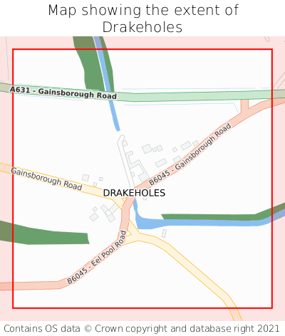 Map showing extent of Drakeholes as bounding box