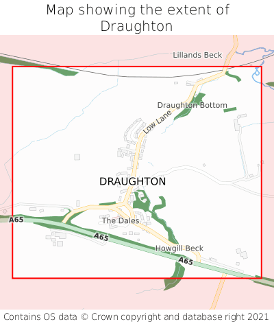 Map showing extent of Draughton as bounding box