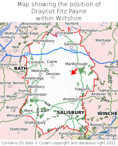 Map showing location of Draycot Fitz Payne within Wiltshire