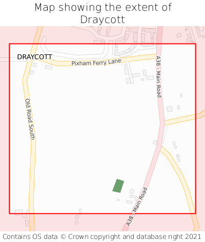 Map showing extent of Draycott as bounding box