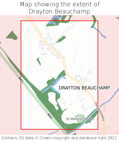Map showing extent of Drayton Beauchamp as bounding box
