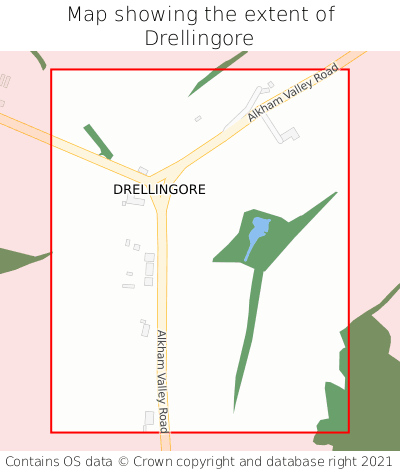 Map showing extent of Drellingore as bounding box
