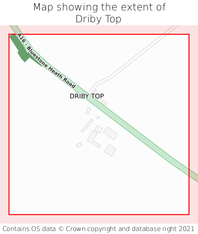 Map showing extent of Driby Top as bounding box