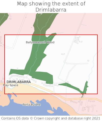 Map showing extent of Drimlabarra as bounding box