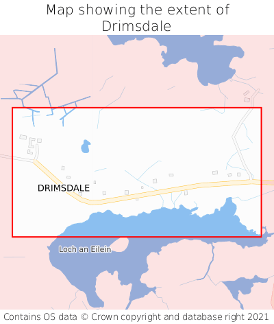 Map showing extent of Drimsdale as bounding box