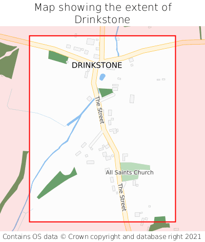 Map showing extent of Drinkstone as bounding box