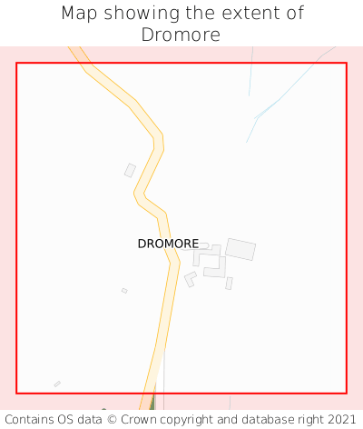Map showing extent of Dromore as bounding box