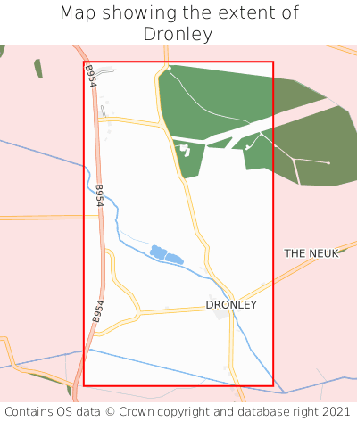 Map showing extent of Dronley as bounding box