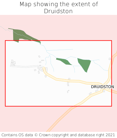 Map showing extent of Druidston as bounding box