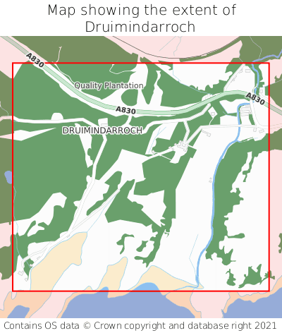 Map showing extent of Druimindarroch as bounding box