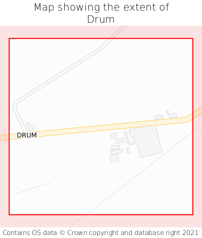 Map showing extent of Drum as bounding box