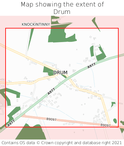 Map showing extent of Drum as bounding box