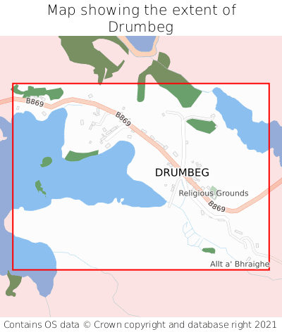 Map showing extent of Drumbeg as bounding box