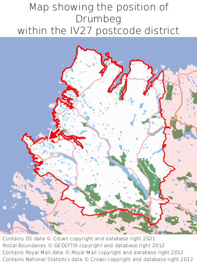 Map showing location of Drumbeg within IV27