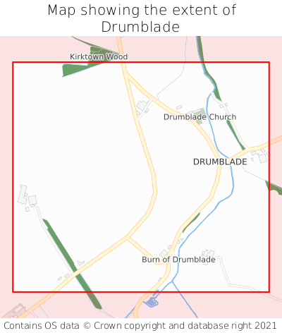 Map showing extent of Drumblade as bounding box