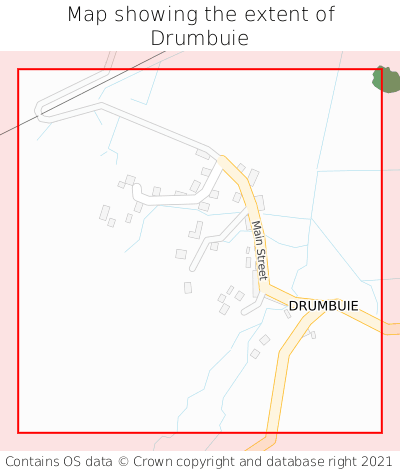 Map showing extent of Drumbuie as bounding box