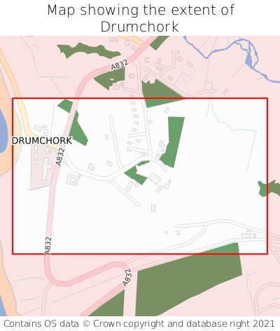 Map showing extent of Drumchork as bounding box