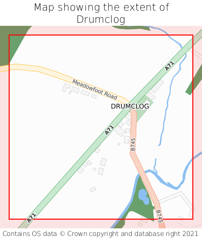 Map showing extent of Drumclog as bounding box