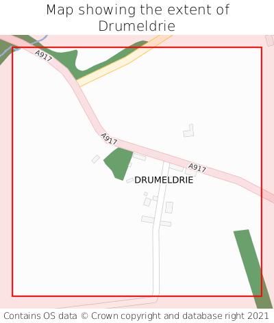 Map showing extent of Drumeldrie as bounding box