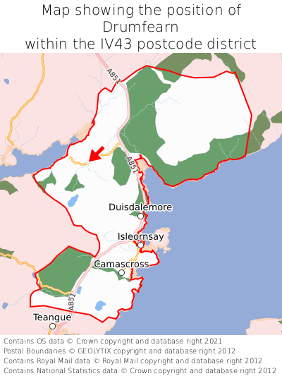 Map showing location of Drumfearn within IV43