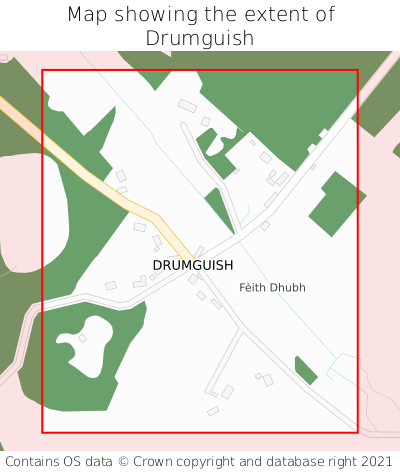 Map showing extent of Drumguish as bounding box