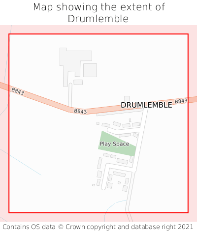 Map showing extent of Drumlemble as bounding box