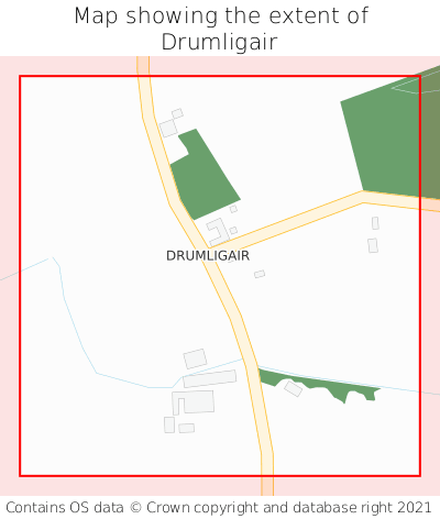 Map showing extent of Drumligair as bounding box
