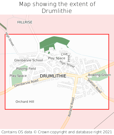 Map showing extent of Drumlithie as bounding box
